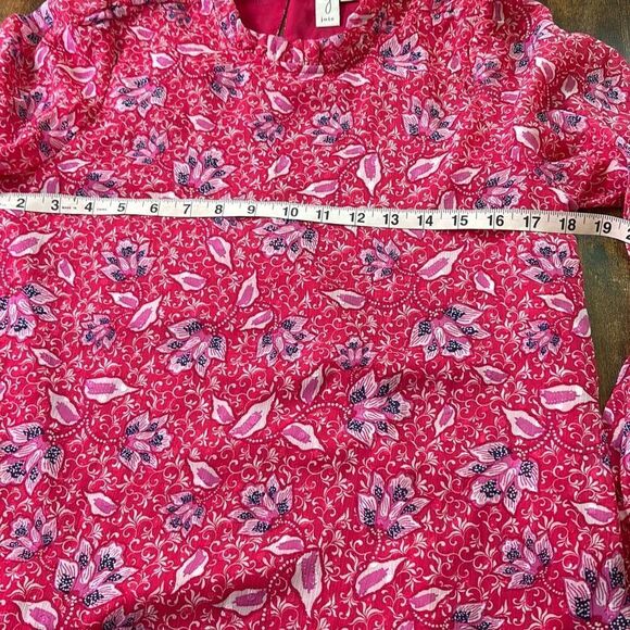 Joie red/pink floral shirt/top ruffle summer Sz M - Picture 10 of 11